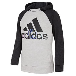 adidas Girls' Event Mlange Hoodie, Black Heather, 5