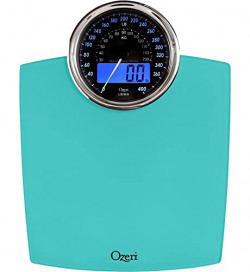 Ozeri Rev 400 lbs (180 kg) Bathroom Scale with Electro-Mechanical Weight Dial and 50 gram Sensor Technology (0.1 lbs / 0.05 kg), Teal Blue