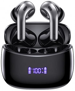 Wireless Earbuds 50H Playback Bluetooth Headphones with Wireless Charging Case Waterproof Ear Buds in-Ear Earphones with Microphone for Android iOS Gaming Computer Laptop TV Sport ZINGBIRD-VEAT00L