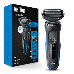 Braun Series 5 5020cs Electric Razor for Men Foil Shaver with Beard Trimmer, Rechargeable, Wet & Dry with EasyClean, Black, 5 Piece Set