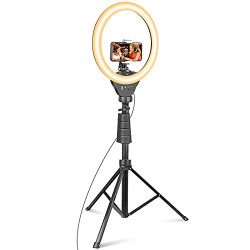UBeesize 12 Ring Light with Tripod, Selfie Ring Light with 62 Tripod Stand, Light Ring for Video RecordingLive Streaming(YouTube, Instagram, TIK Tok), Compatible with Phones, Cameras and Webcams