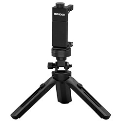 Phone Tripod, Metal Phone Holder with Extendable Lightweight Mini Stand, Universal Metal Adjustable Clamp for Video Recording, Selfies, Live Streaming, Compatible with Smartphone & Camera