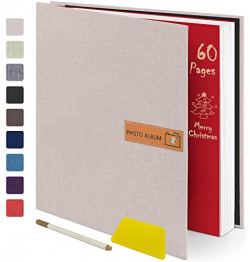 LOVEER Photo Album Self Adhesive 60 Pages DIY Scrapbook Album For 4x6 5x7 6x8 8x10 Photos Suitable For Family Wedding Baby Travel Buddy Memory Book