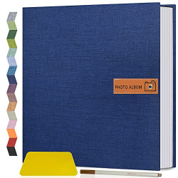 Popotop Large Photo Album Self Adhesive 46 57 810 inch Pictures DIY Magnetic Scrapbook 60 Pages for Family Wedding Baby Travel with Metal Pen and Plastic Board