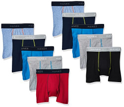 Hanes Boys' and Toddler Comfort Flex Waistband Boxer Briefs Multiple Packs Available (Assorted/Colors May Vary), Multicolor, Medium