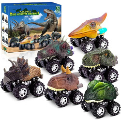 Dinosaur Toys for 3 Year Old Boys, Kids Toys Pull Back Dinosaur Toys for 2 Year Old Boy Toys 6 Pack Toddler Car Toys for 4 Year Old Boys Birthday Gifts for Kids Age 1 and Up Dinosaur Games