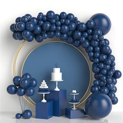 Navy Blue Balloons Garland Arch Kit 105Pcs Different Sizes 18In 10In 5In Latex Pastel Royal Matte Balloons Decorations for Baby Shower Wild One 1st Birthday Wedding Bride Anniversary Gender Reveal Party Supplies for Boy Girl Adults