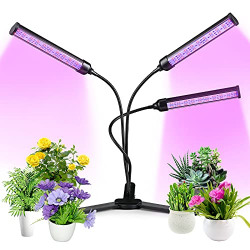 Grow Light for Indoor Plants - Adjustable Gooseneck Growing Light Strip W/9 Dimmable Red Blue Spectrum 3 Modes Auto ON/Off 3/9/12H Timer for Flower Greenhouse Veg Hydroponic Succulent Potted Growth
