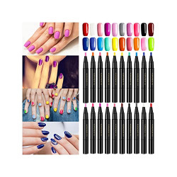 BLUGY 20 Colors Available Nail Pen Collection Nail Gel Pen for Womens 3 in 1 Nail Polish Nail Gel Oil PencilNail Art Pencil 2ml