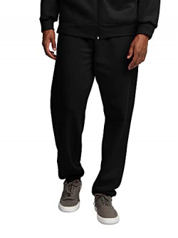 Fruit of the Loom mens Eversoft Fleece & Joggers (Regular Big Man) Sweatpants, Elastic Bottom - Black, Large US