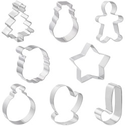 Cookie Cutters 8 PCS, Christmas Cookie Cutters by JOB JOL, 3'' to 3.5''