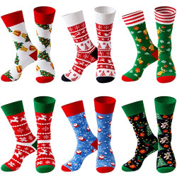 TENYSAF Fun Christmas Socks for Men - Funny Xmas Gifts for Men and Women Novelty Cozy Unisex Crew Cotton Sock Set ('Christmas Socks A)