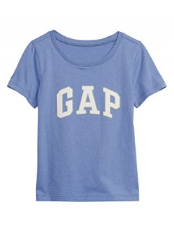 GAP Baby Girls Short Sleeve Logo T-Shirt T Shirt, Bright Hyacinth, 5T US