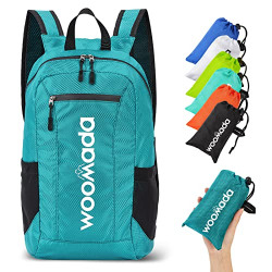WOOMADA 16L Ultra Lightweight Packable Water Resistant Travel Hiking Backpack Daypack Handy Foldable Camping Outdoor Backpack(Teal Blue)