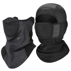 KINGBIKE Winter Face Mask Neck Gaiter + Balaclava Ski Mask for Men Women Winter Cold Weather Tactical Ear Warmer Pasamontaas Hombre Tactical Hunting Black
