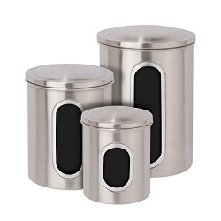 Honey-Can-Do 3-Piece Metal Nested Canister Storage Set, Steel