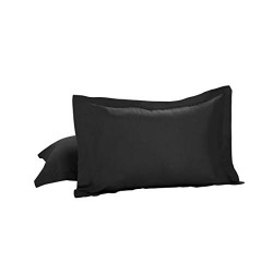 Todays Home Pillow Shams Soft Microfiber Tailored Classic Styling, Standard, Black (2 Pack)