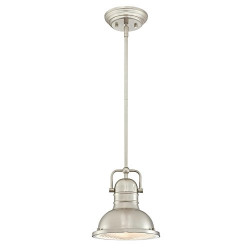 Westinghouse Lighting 6334600 Boswell One-Light LED Indoor Mini Pendant, Brushed Nickel Finish with Prismatic Lens