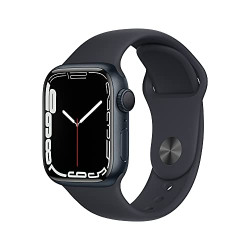 Apple Watch Series7 [GPS 41mm] Smart Watch w/ Midnight Aluminum Case with Midnight Sport Band. Fitness Tracker, Blood Oxygen & ECG Apps, Always-On Retina Display, Water Resistant