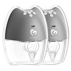Bellababy Double Wearable Breast PumpsDark Gray-2Pcs Hands Free,Low Noise and Pain Free,Long Battery Life,4 Modes&9 Levels of Suction,Fewer Parts Need to Clean,Easy Assemble/Disassemble
