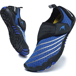 Quickshark Kids Water Shoes Boys Girls Barefoot Aqua Socks Lightweight Quick Dry Sandals Slip On Walking Sneakers for Beach Pool Swim 2-Blue/Black 12 Little Kid
