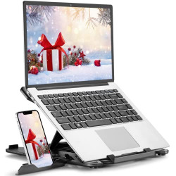 Laptop Stand for Desk, Adjustable Laptop Stand for Desk, Laptop Riser for MacBook Pro and Air 13 15 17 inch, Laptop Stands Adjustable, Ergonomic Computer Stand, Notebook Stand Patented SecureStop