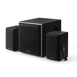 Edifier M601DB Computer Speaker System with Wireless Subwoofer, 2.0+1 Bookshelf Sound System, Bluetooth 5.1 AptX, 110W RMS, for Desktop, Laptop, Tablets, Phone, TV, Black