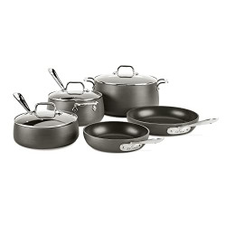 All-Clad HA1 Nonstick Cookware Set, Pots and Pans, Hard Anodized, Professional Grade, 8-Piece