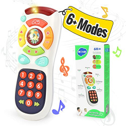 HOLA Baby TV Remote Control Toys with Light Music, Learning Remote Toys for Baby Toddlers Infants Kids Boys or Girls Birthday Gifts Holiday Stocking Stuffers Present 6 Months Up