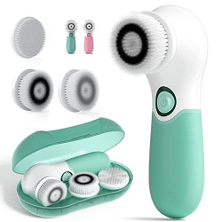 TOUCHBeauty Facial Cleansing Brush with Case, Face Scrubber for Women, Electric Face Brush TB-14838 Green