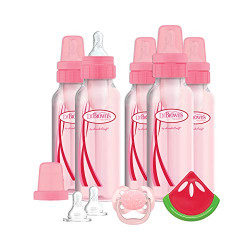 Dr. Browns Natural Flow Anti-Colic Baby Bottle Gift Set, Pink