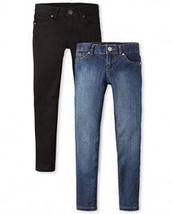 The Children's Place Girls Super Skinny Jeans,Black Wash/Victory Blue Wash 2 Pack,8P