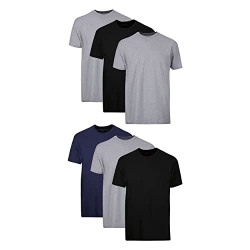 Hanes mens Tagless Cotton Crew  Multiple Packs and Colors Undershirt, 6 Pack - Black/Grey Assorted, X-Large US