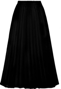 Black Pleated Skirt for Women Midi Long High Waisted A Line Elastic Waist Skirts XL