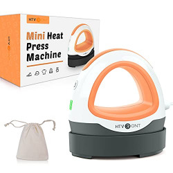 HTVRONT Heat Press Small Heat Press Machine for T Shirts, Small Heat Press Iron Press for Heating Transfer(Orange)