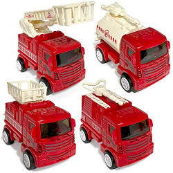 Kids Fire Trucks for Boys and Girls, four different kinds of Childrens fire truck toys for 3+ year old boys - Interactive Friction Powered, for 3-12-Year-Olds, Durable ABS Design Toy Truck
