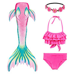 Mermaid Tails for Swimming Girls Swimsuit Princess Bathing Suit Bikini