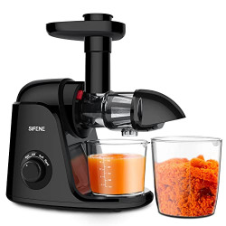 SiFENE Slow Juicer, Cold Press Juicer, Masticating Juicer Machines, Juice Maker Extractor, Juice Squeezer, Brush& Recipes Included