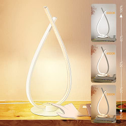 LINNMON LED Spiral Table Lamp, Modern Desk Lamp with Touch Dimmer, 5 Level Brightness Nightstand Lamps, 3 Color Modes Bedside Lamps for Living Room, Bedroom, Office, Classroom and College Dorm