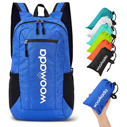 WOOMADA 16L Ultra Lightweight Packable Water Resistant Travel Hiking Backpack Daypack Handy Foldable Camping Outdoor Backpack(Dark Blue)