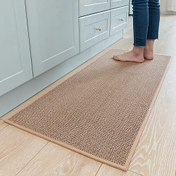 Kitchen Rugs and Mats Non Skid Washable, Absorbent Runner Rugs for Kitchen, Front of Sink, Kitchen Mats for Floor (Beige, 20 x47 )