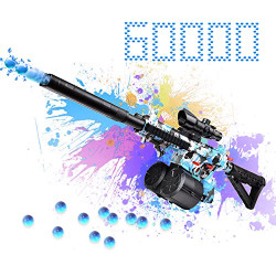 OENLOL Splatter Ball Gun Gel Gun Blaster, Splat Ball Gun Semi/Full-Auto, M416 Orby Gun Toy with 60000 Water Beads Outdoor Activities Games for Adults and Kids Age 12+