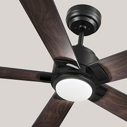 SMAAIR Smart Wifi LED Ceiling Fan, 52inch Plywood Outdoor smart ceiling fan with Remote, App control with Timer and Schedule, Compatible with Alexa/Google Assistant/Siri Shortcuts (Black/Walnut)