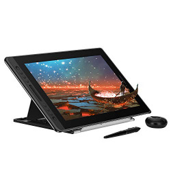 HUION KAMVAS Pro 16 Graphics Drawing Tablet with Screen Full-Laminated Tilt Battery-Free Stylus Touch Bar Adjustable Stand, Compatible with Windows, Mac and Linux, 15.6inch Pen Display