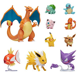 Pokemon Official Ultimate Battle Figure 10-Pack - 2  Pikachu, 2  Charmander, 2  Squirtle, 2  Bulbasaur, 2  Eevee, 2  Jigglypuff, 3  Magikarp, 3  Haunter, 3  Jolteon, 4.5 Charizard (Amazon Exclusive)