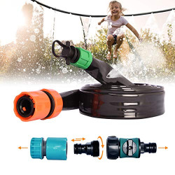 Upgraded 39.3FT Trampoline Sprinkler,Durable Thickened Material,Self-Cutting Design,with Anti-Leakage Connector,Fit for Faucet and Water Hose,Summer Outdoor Cool Thing,Funny Water Toy Gift for Kids