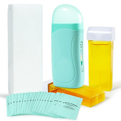 Honey Roll On Waxing Kit,Beth lee Hair Removal Roll On Wax Warmer with 2 Honey Wax Cartridge Depilatory Wax Roller Refill for Legs,Arms and Underarm