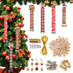 Christmas Ornaments Tree Decorations Allnice DIY Christmas Ornaments for Kids Wooden Letter Jingle Bells Crafts for Tree Decorations Xmas Decor Gifts