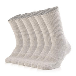 Sox Town Men's Moisture Wicking Breathable Performance Combed Cotton Cushion Crew Socks(Light Grey XL)