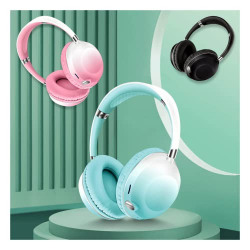 Usloyux Headset Wireless Bluetooth Headset, Heavy Bass Over-Ear Foldable Wireless and Wired Stereo Headset Lighting Headset for Long Wear